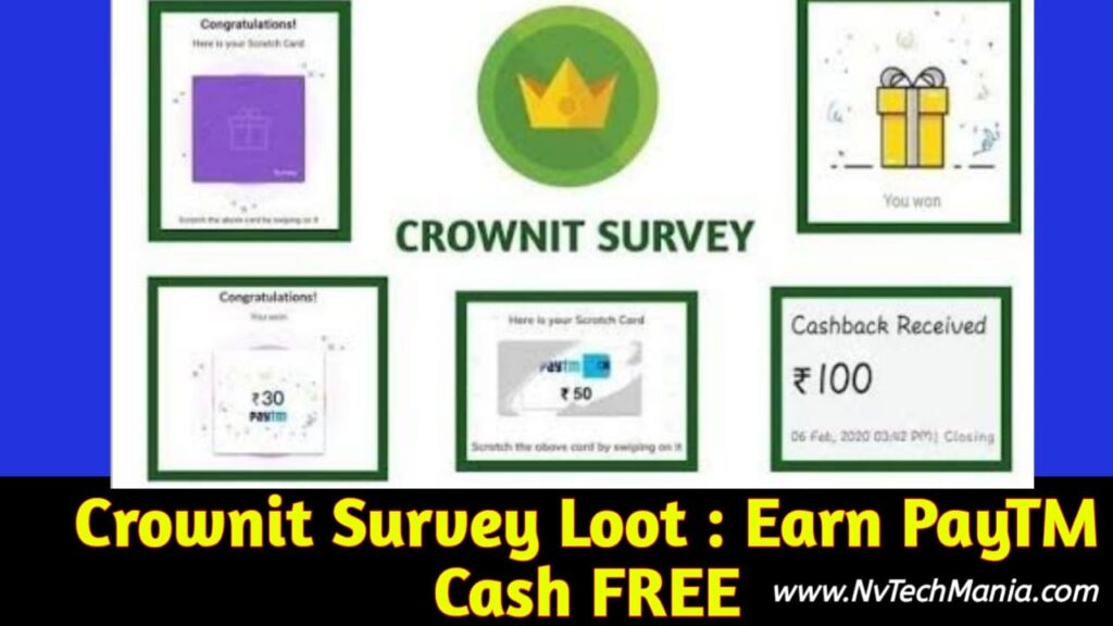 Crownit Survey Loot Earn FREE Paytm Cash NvTechMania