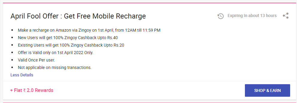 Zingoy Amazon Recharge offer