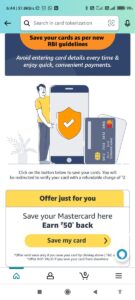 Main offer cashback mastercard