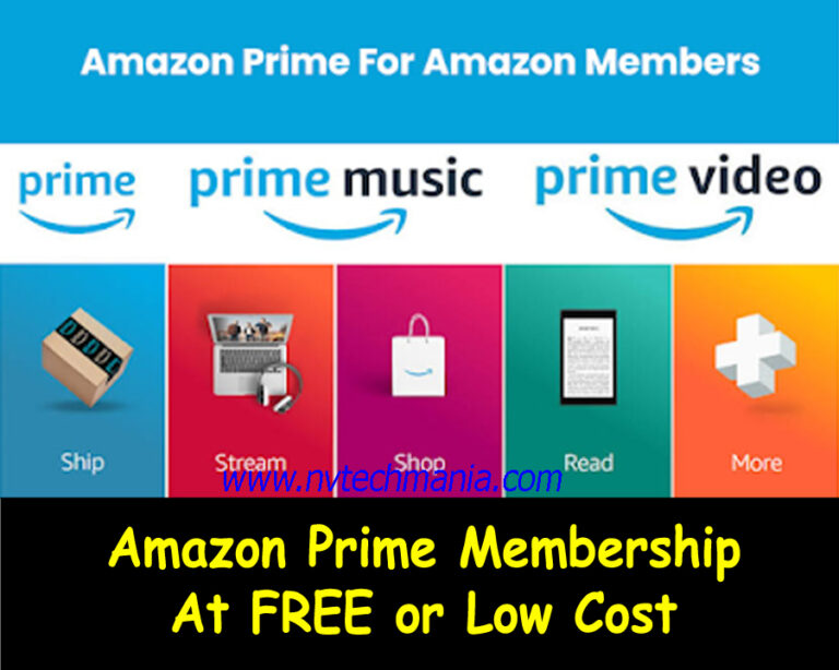 Amazon Prime Membership Buy at FREE or Low Cost NvTechMania