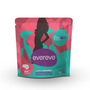 EverEve Ultra Absorbent, Heavy Flow Disposable Period Panties for Sanitary Protection & Post-partum use, S-M, 2 Panties