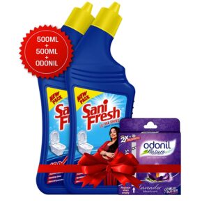 Sanifresh Shine Toilet Cleaner -500ml (Pack of 2) with Free Odonil Air Freshner - 50g