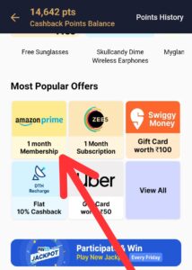 Amazon Prime Membership by Paytm Cashback Points