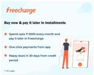 FreeCharge Pay Later banner