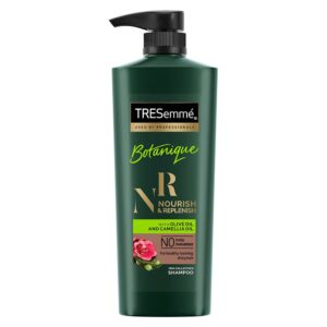 TRESemme Botanique Nourish & Replenish Shampoo 580 ml, With Olive & Camellia Oil for Frizz Control & Hair Growth, Paraben Free, Smoothens Dry Hair