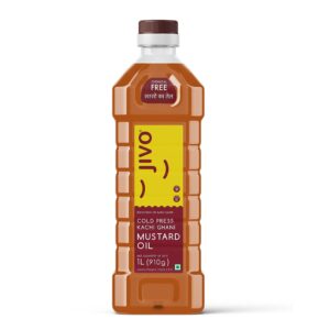 JIVO Cold Pressed Kachi Ghani Chemical Free Mustard Daily Cooking Oil, 1 Litre