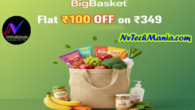 BigBasket 100 off on 349 order