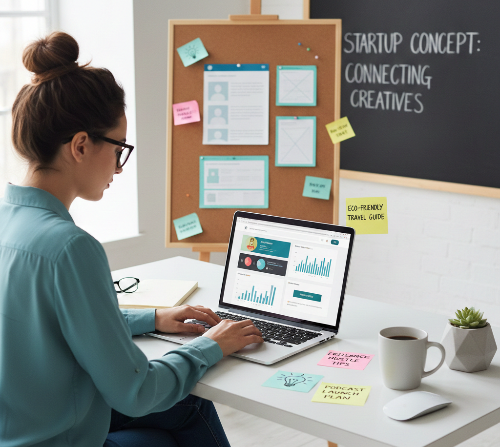 Lady working on Computer